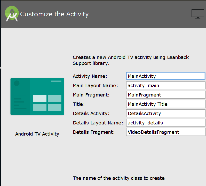 Customize the Activity