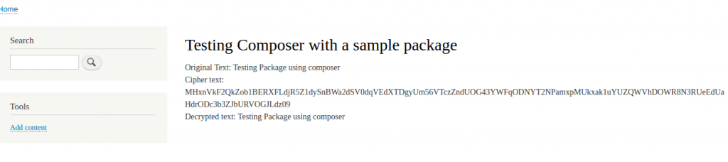 Testing Composer with a sample package  D8Composer 