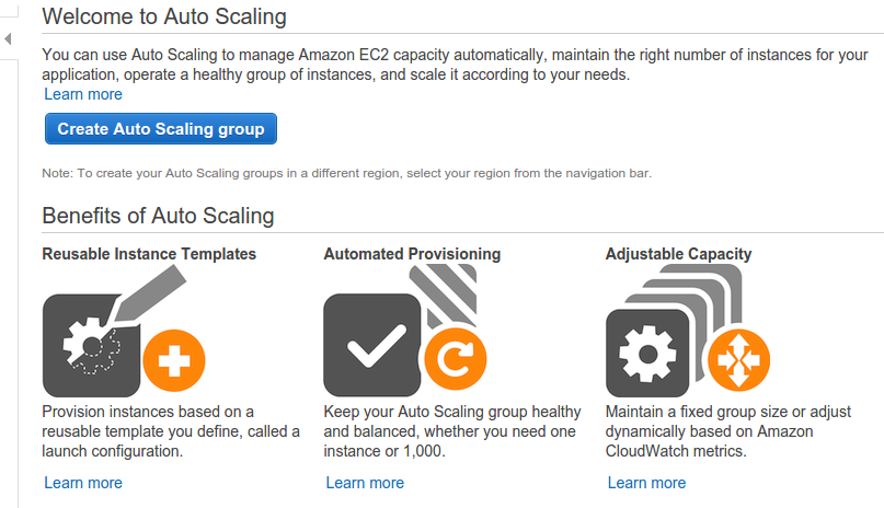 AWS AutoScaling Console