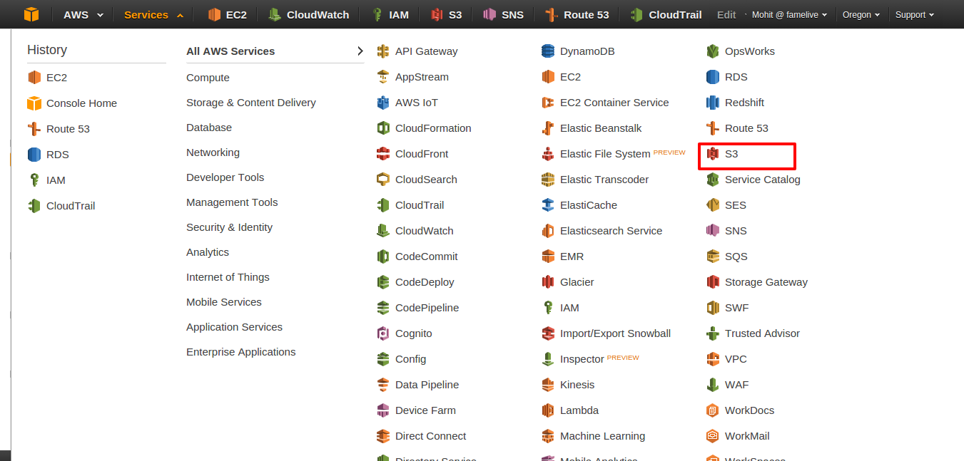 EC2 Management Console