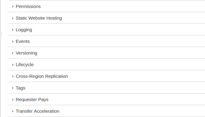 S3 Management Transfer Acceleration Console