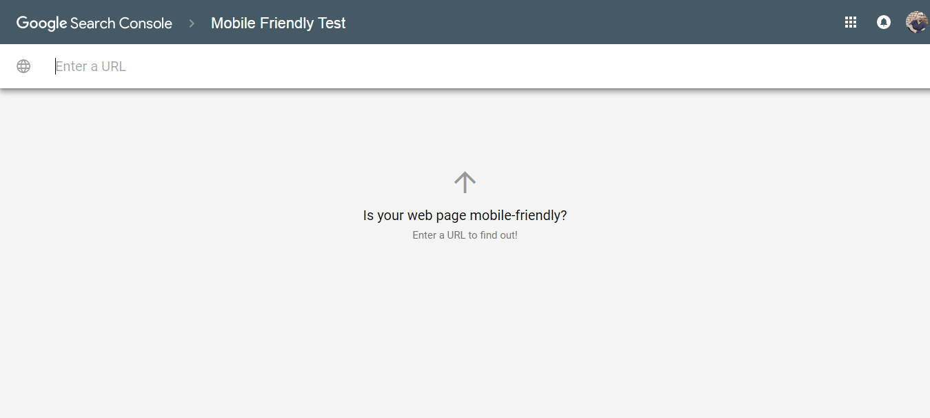 Search Console Mobile Friendly Test