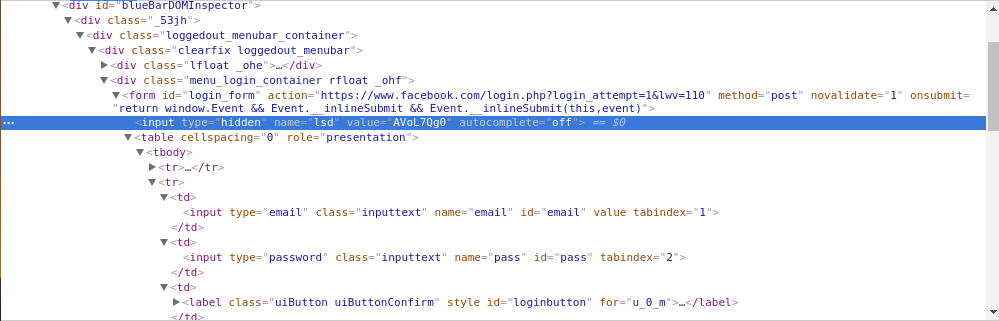 hidden input field