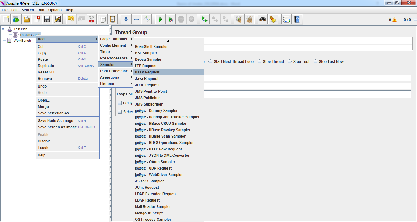 Jmeter Samplers