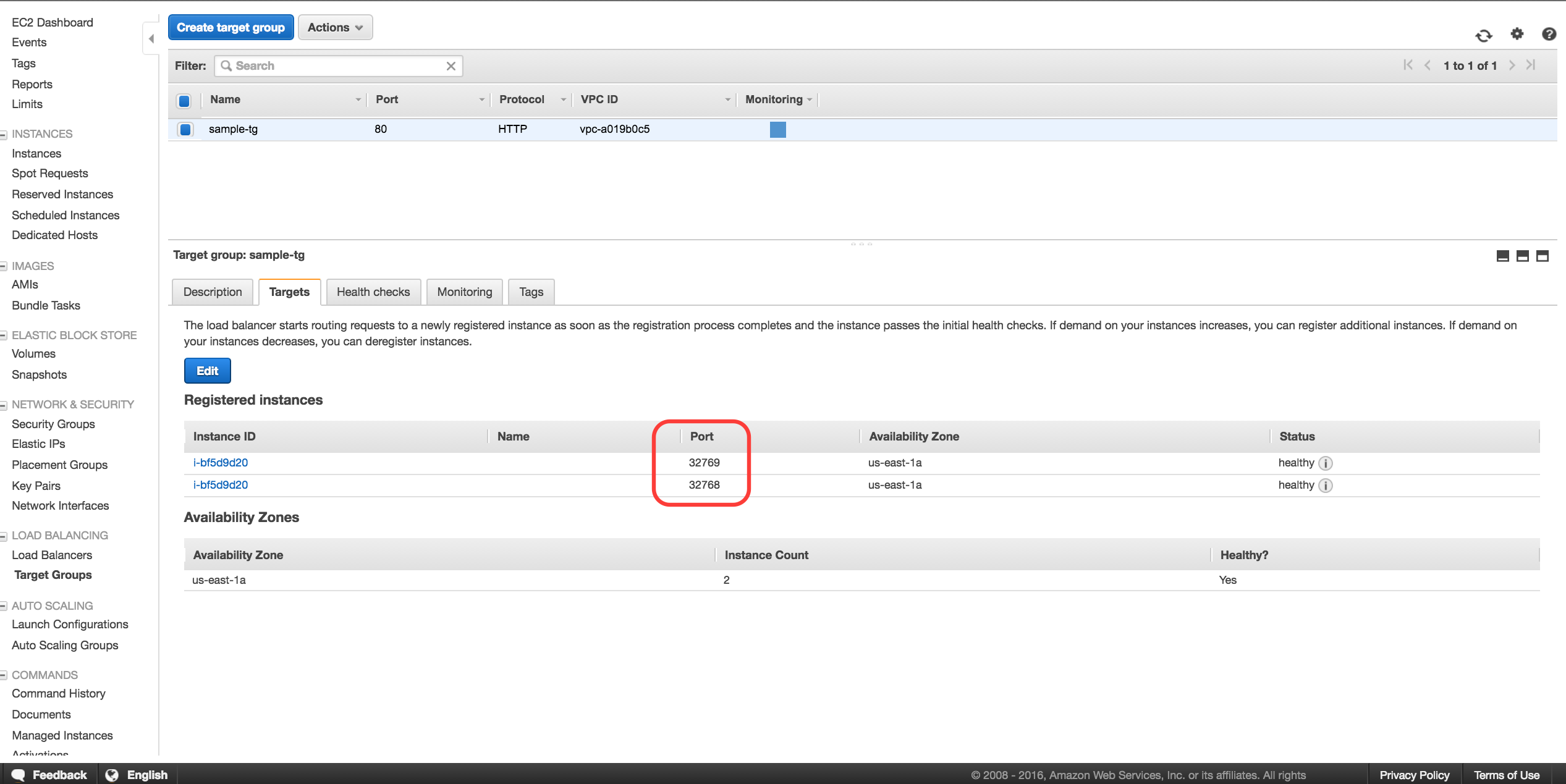 Configure ELB section