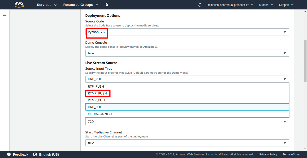 Specify stack details