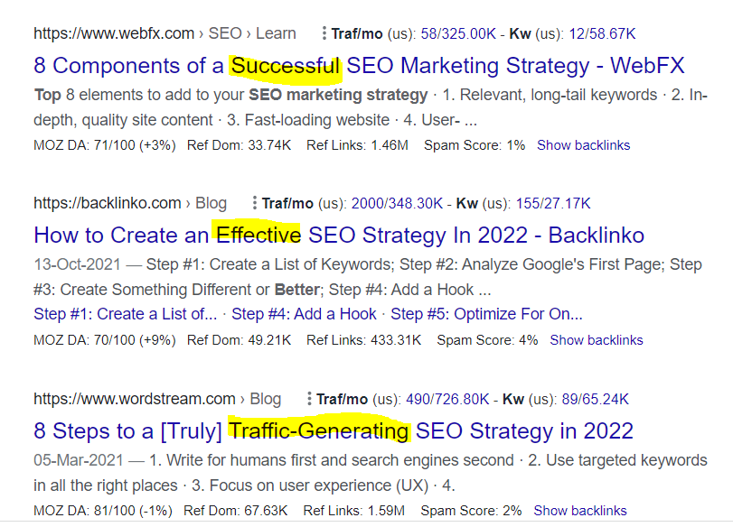 SEO Power Words