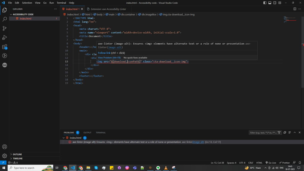 VS Code Error