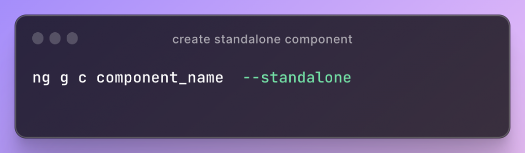 create standalone component