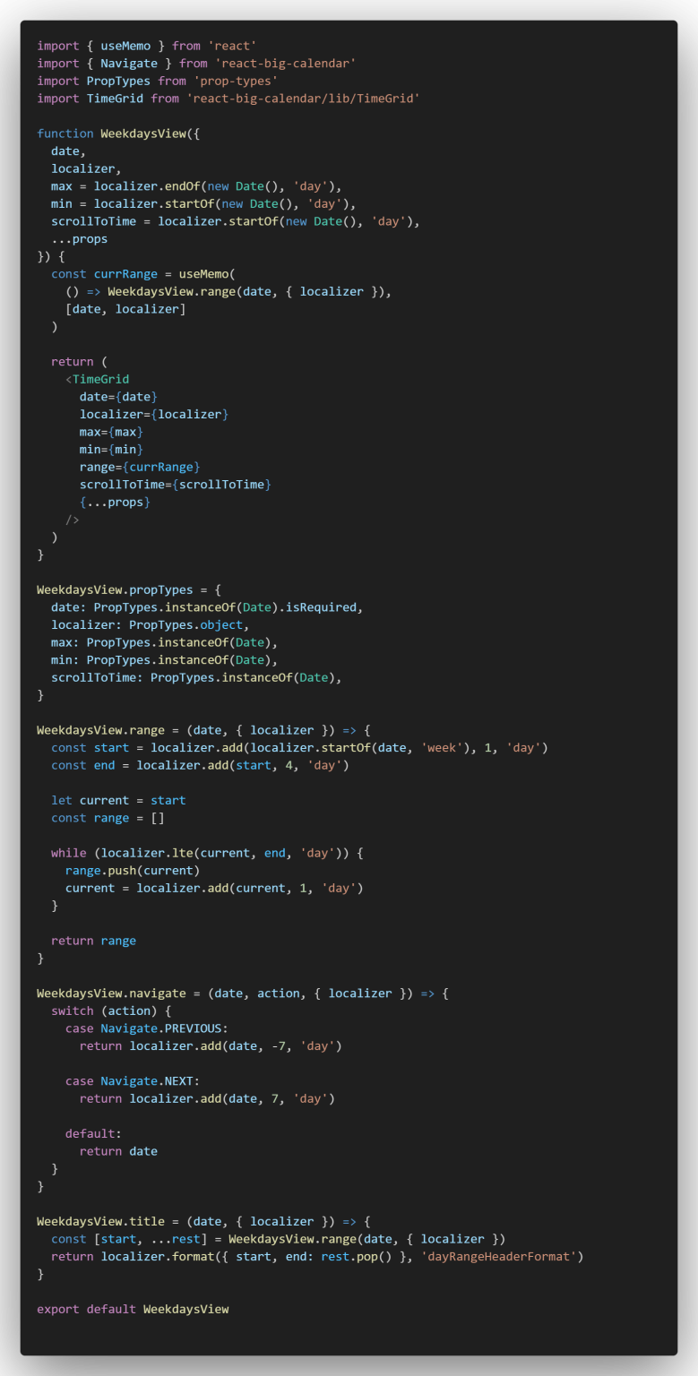 Creating a Custom Calendar View using React Big Calendar TO THE NEW Blog Creating a Custom Calendar View using React Big Calendar TO THE NEW Blog