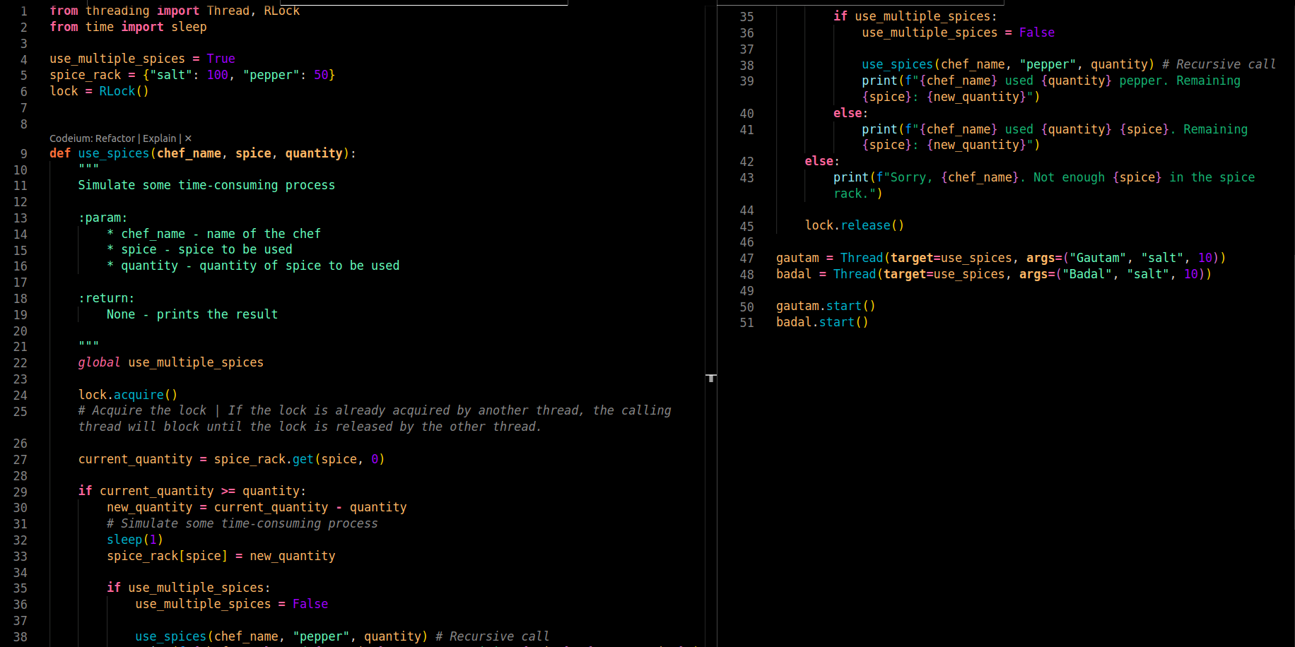 Rlock Deadlock overcome