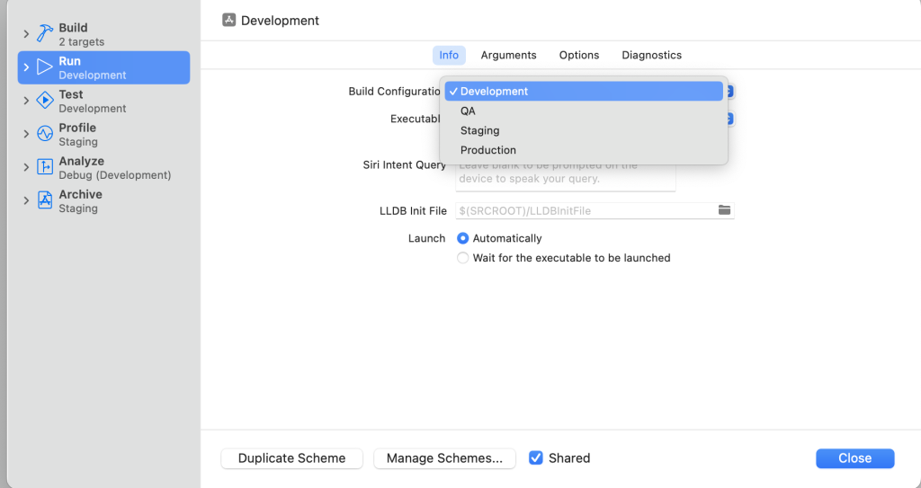 How to configure iOS apps for multiple environments (Dev, QA, Prod ...