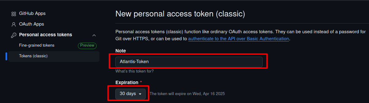 Token Name and Expiration