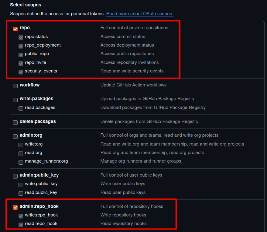 Select scopes