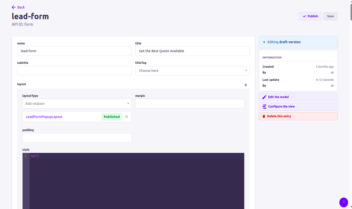 Form Layout