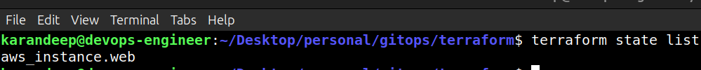 terraform state list