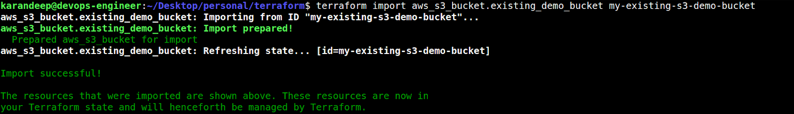 terraform import