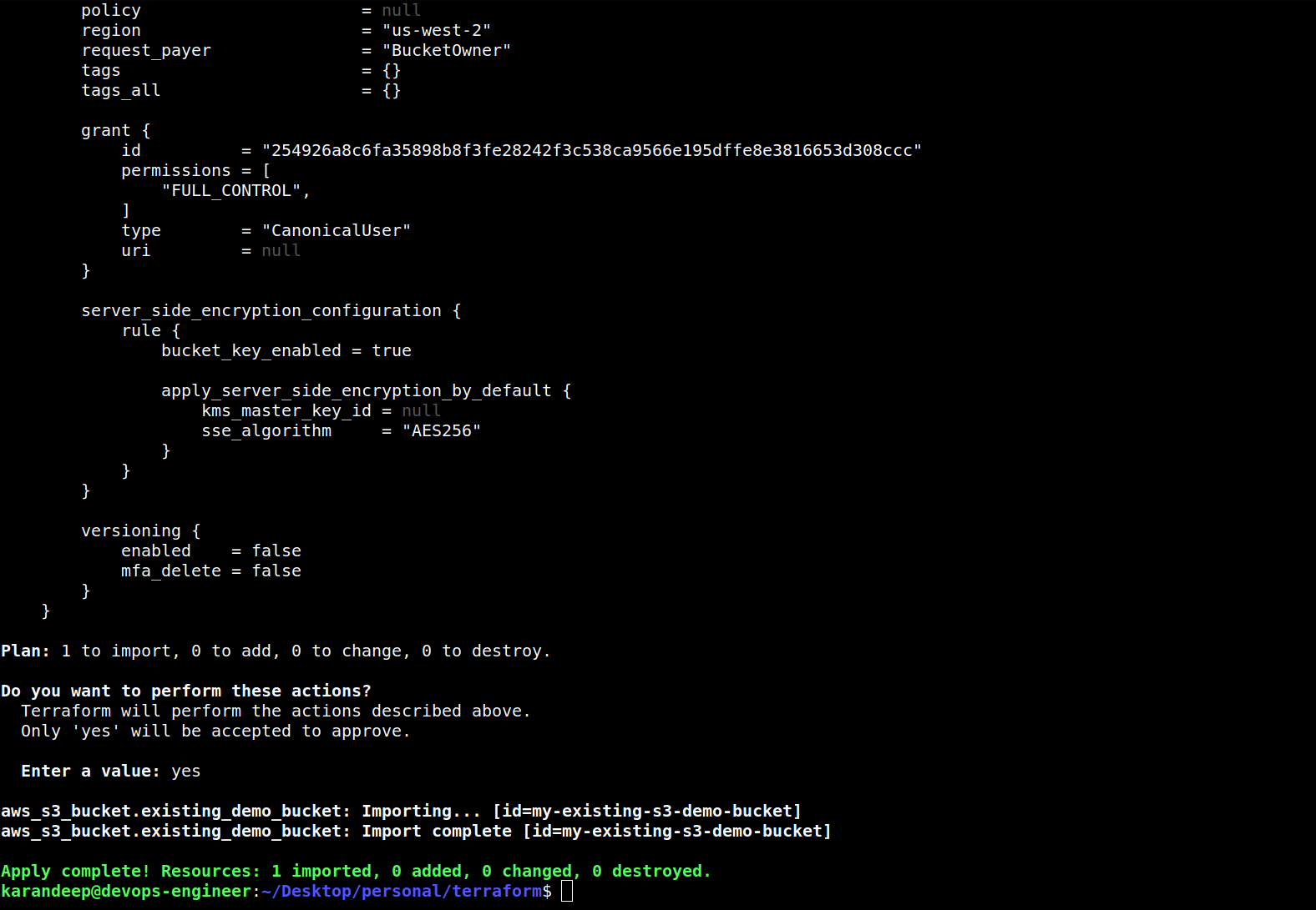 terraform apply
