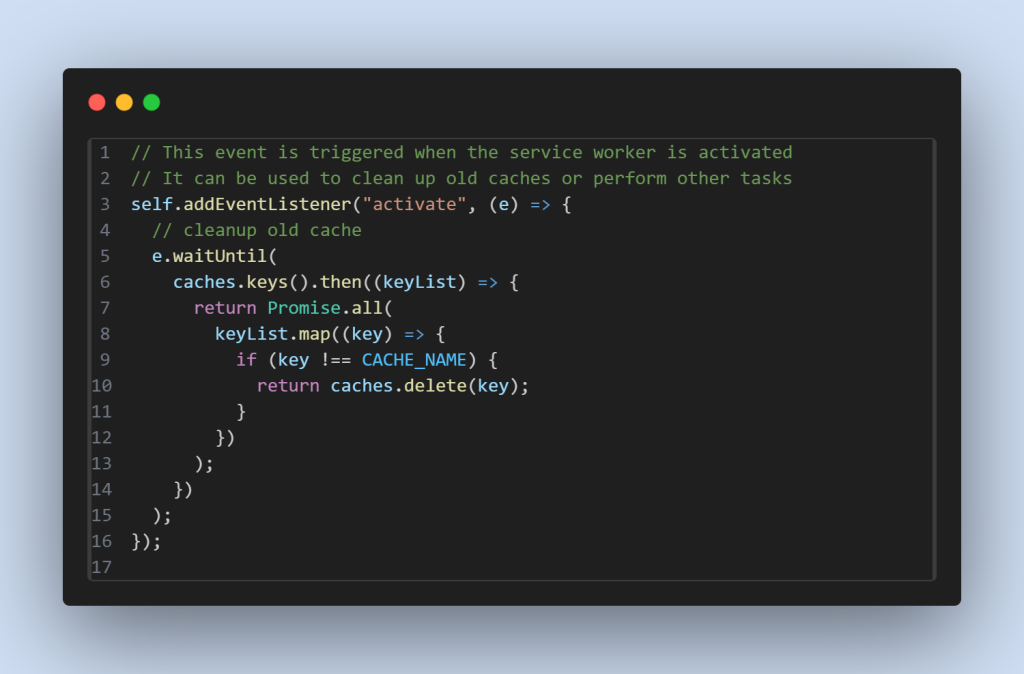 Activate Service Worker