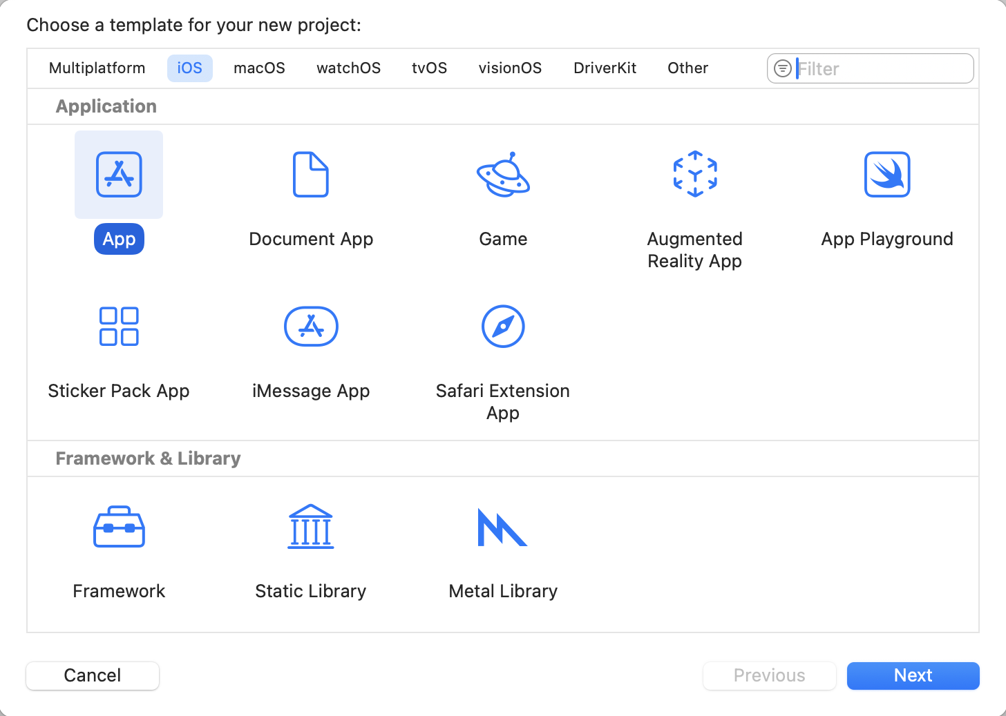 Select project type