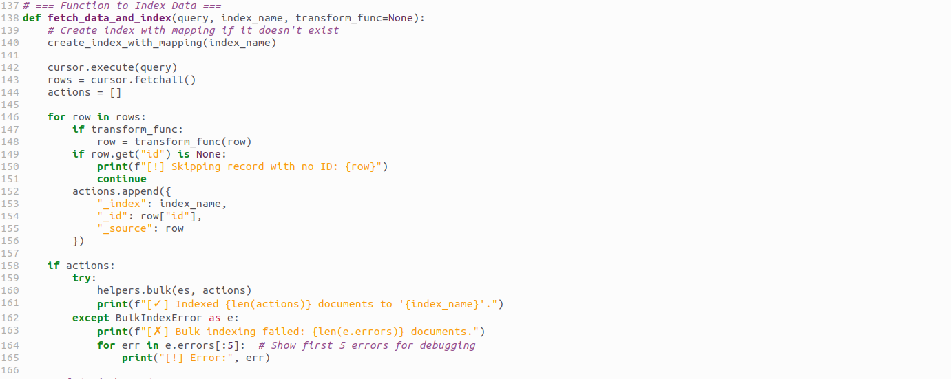 Fetching and Indexing Data