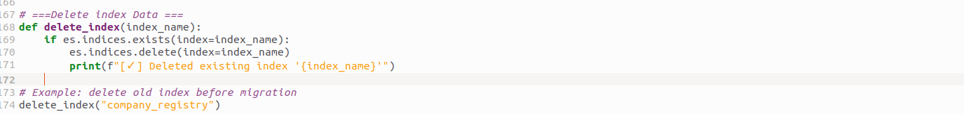 Delete index Data