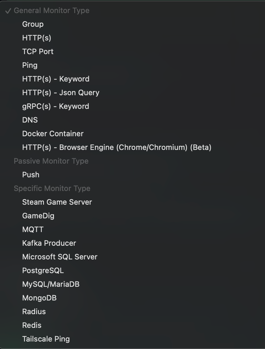 Monitor Types