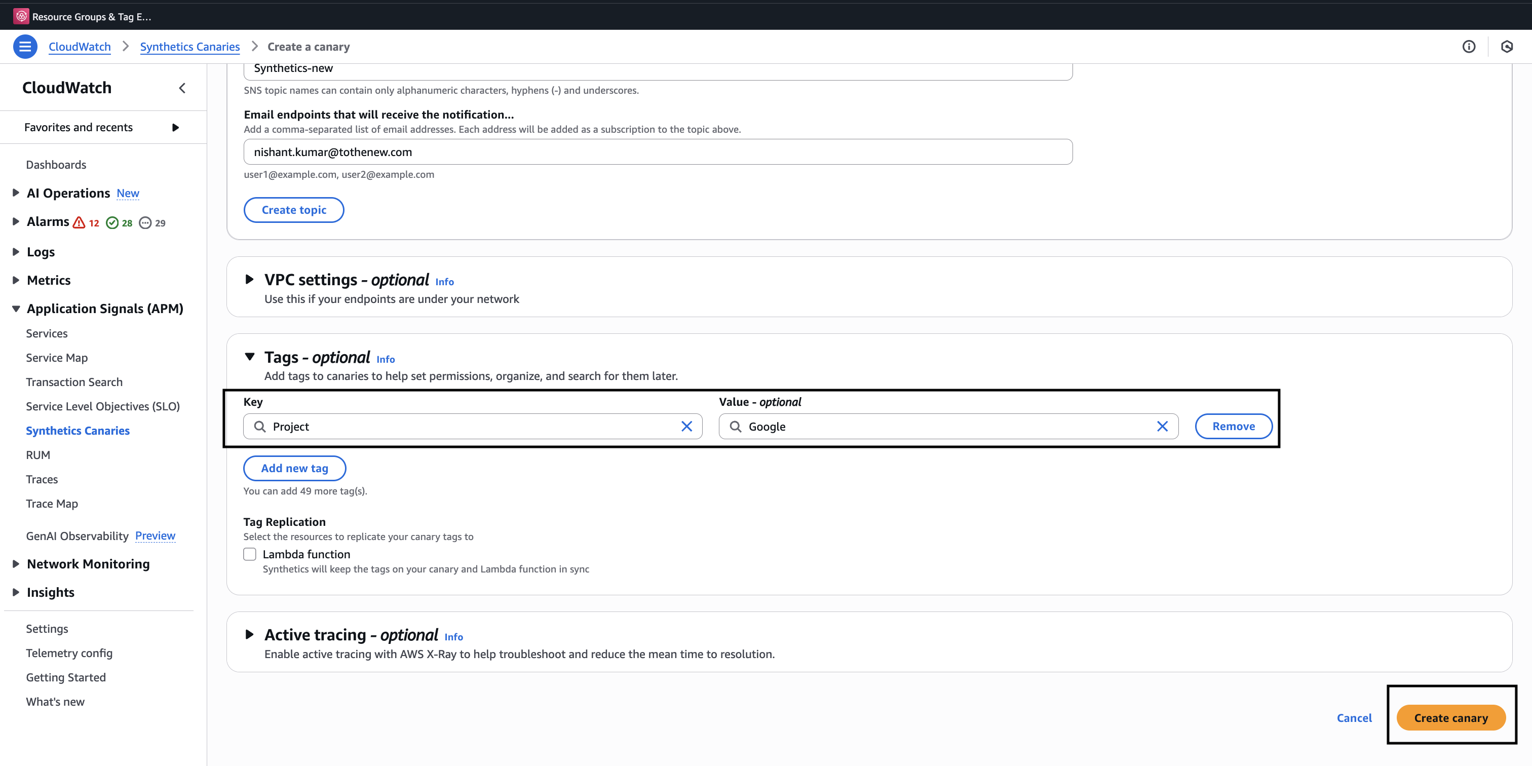 Real time website monitoring with AWS Cloudwatch Synthetic Canaries ...