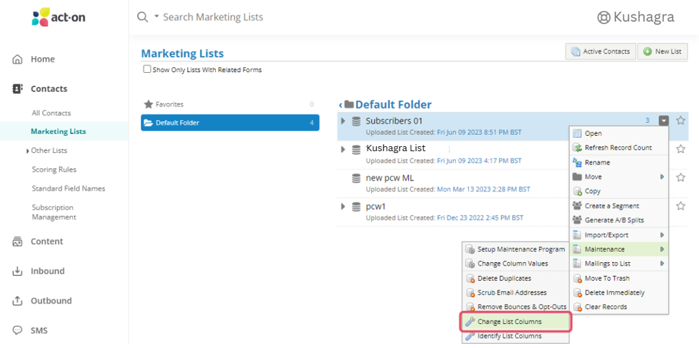 Helps you add, remove, or reorder columns to keep your list organized and show only the most relevant information