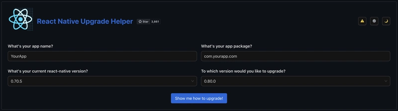 React Native Upgrade Helper.