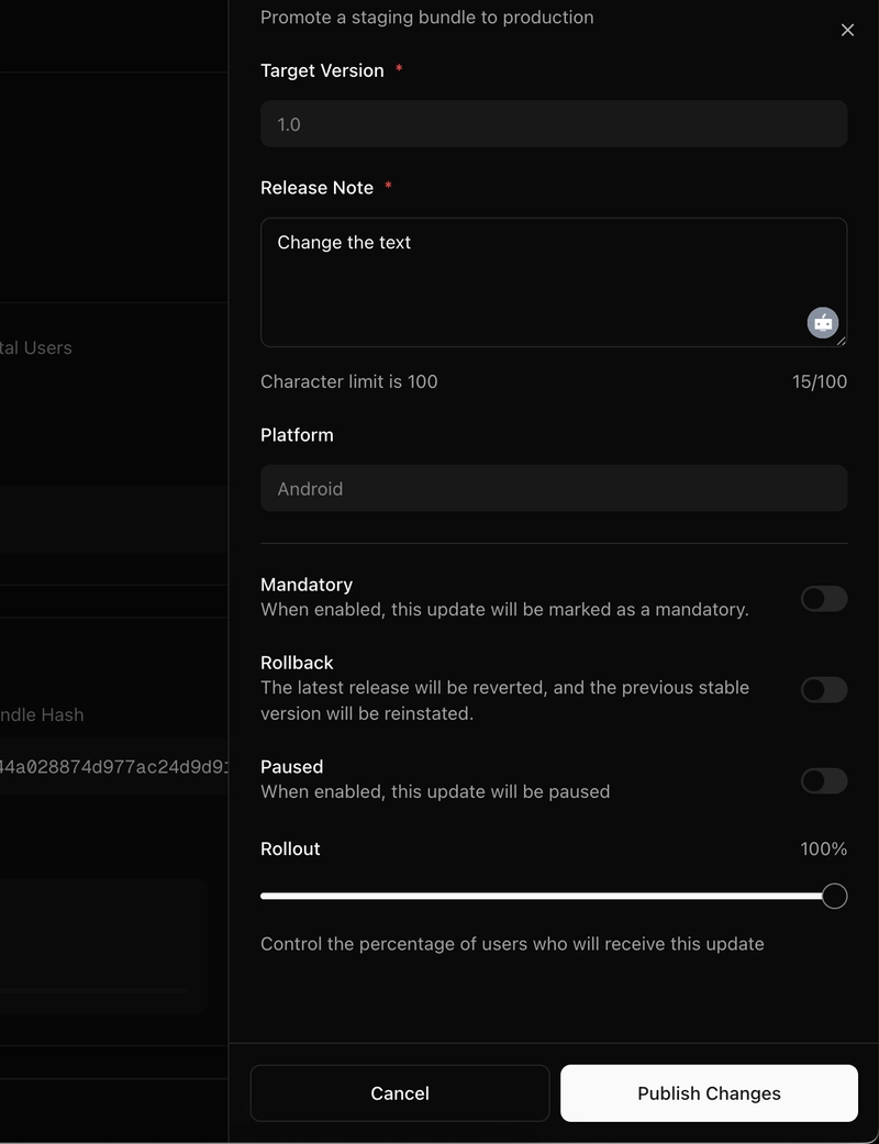 Publish to Production