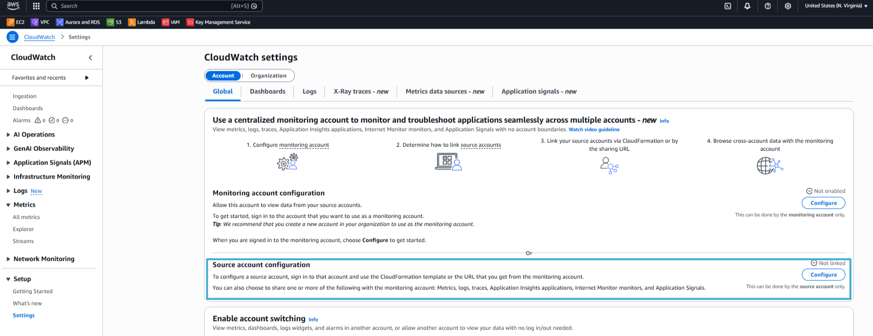CW Source Account Config