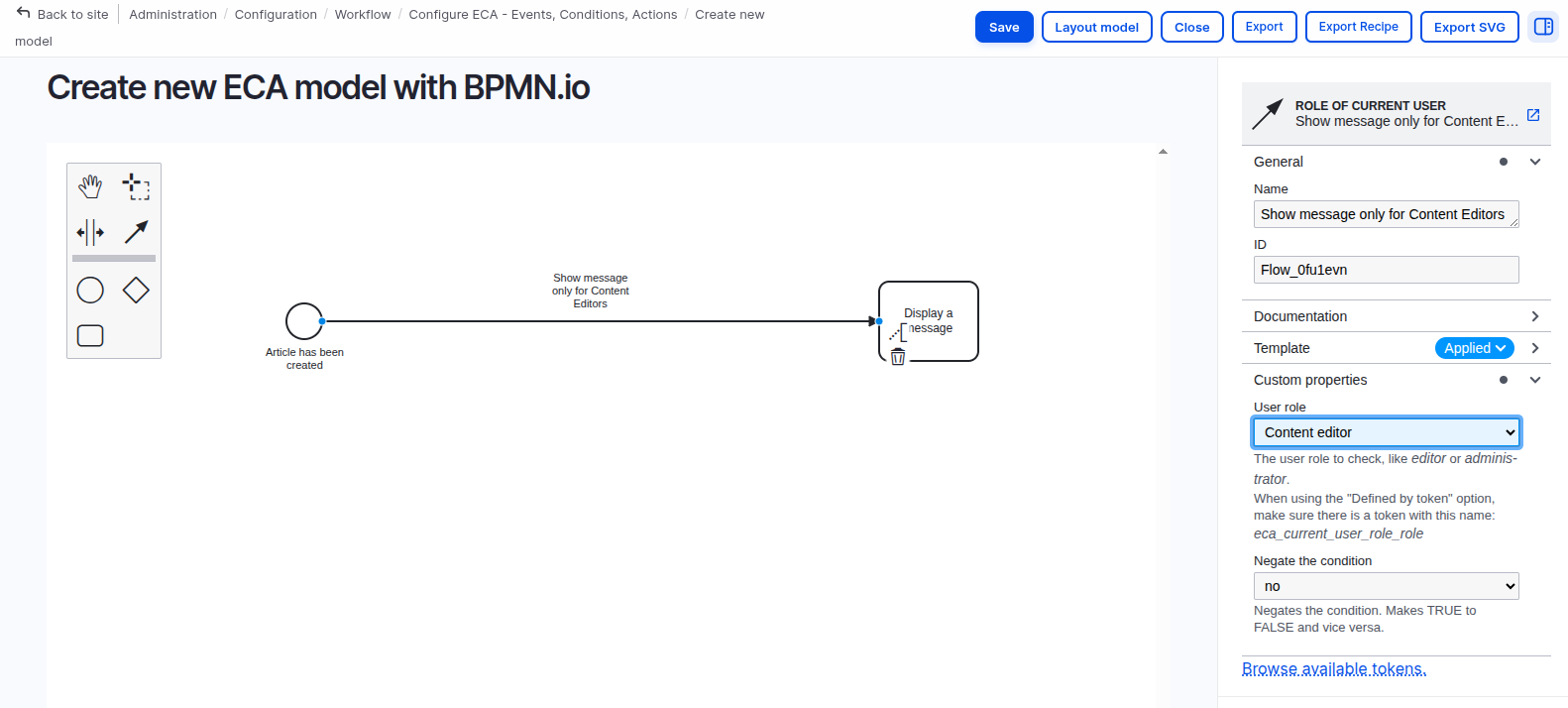 Role of the current user