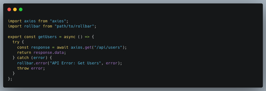 Logging Axios Errors