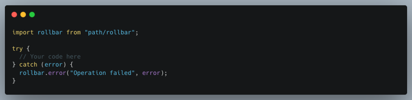 Manual Error Logging