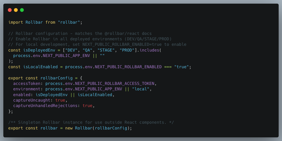 Rollbar Configuration