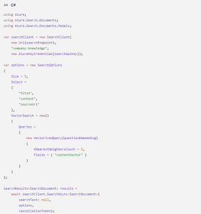 Simplified vector-search example