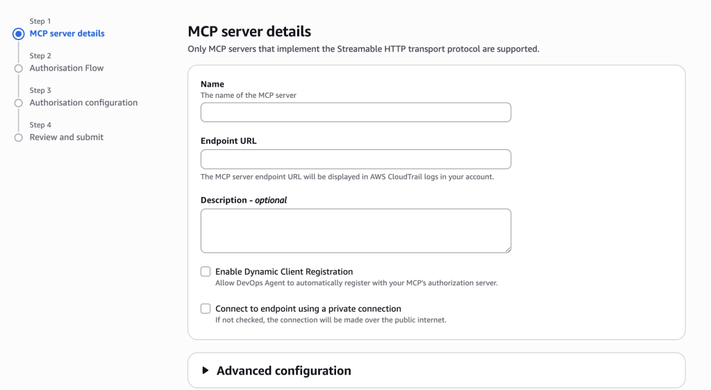 Add MCP server to a Agent space
